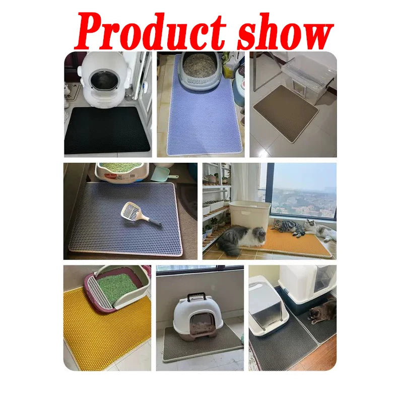 Cat Litter Mat Large Size Waterproof Pet Toilet Cat Litter Trapping Mat Non Slip Double Layer Cats Litter Box Pad Pet Product