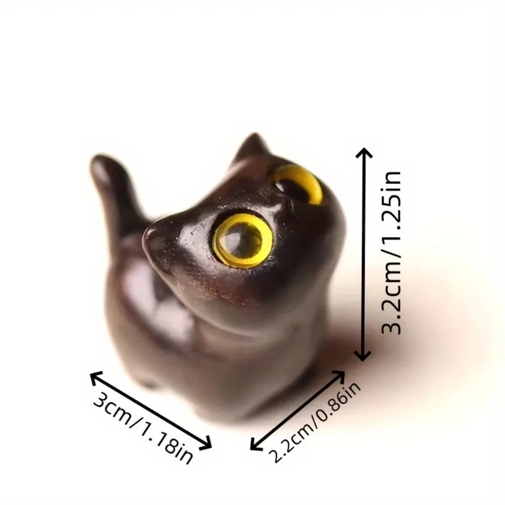 Cute Charming Wooden Kitten Figurine Handcrafted Cat Decor For Home Perfect Gift Idea Cat Figurine Cat Accessories