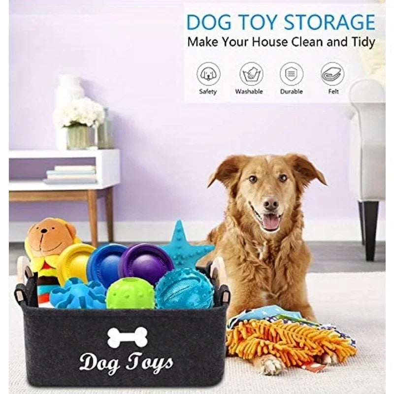 Pet dog toy felt storage box home storage basket dirty clothes storage bag storage basket Pet dog toy felt storage box