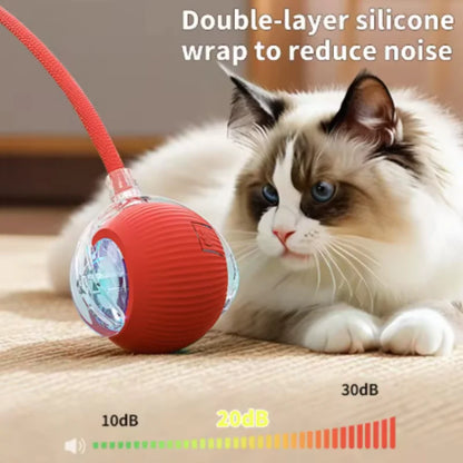 New Automatic Interactive Cat Ball Toy Rechargeable Smart Electric Rolling Ball with Faux Tail for Dog And Cat Training