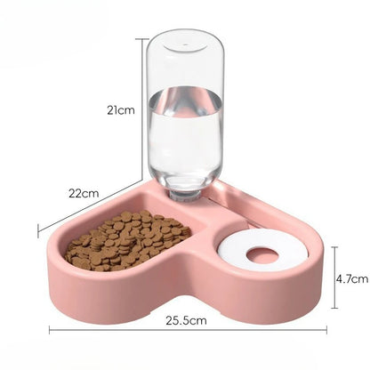 1pc Automatic Drinking Love Pet Bowl Moisture-proof Cat Bowl Dog Basin Dual-use Multi-functional Drinking And Feeding