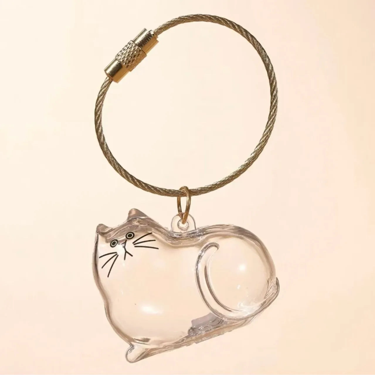 Hanging Pet Keychain Pendant Memorial Resin Cat/Dog Hair Storage Capsule Unique Keychain Novel Trendy Souvenir for Pet Lovers