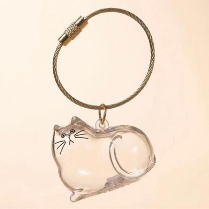 Hanging Pet Keychain Pendant Memorial Resin Cat/Dog Hair Storage Capsule Unique Keychain Novel Trendy Souvenir for Pet Lovers