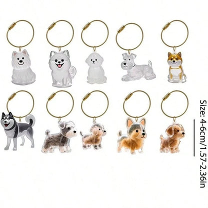 Hanging Pet Keychain Pendant Memorial Resin Cat/Dog Hair Storage Capsule Unique Keychain Novel Trendy Souvenir for Pet Lovers