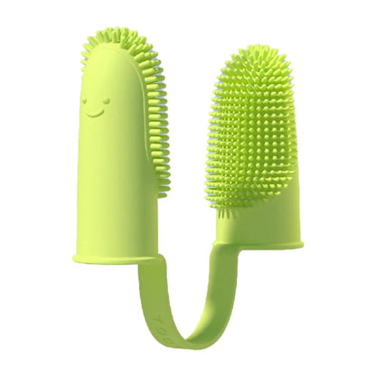Dog Soft Double Finger Toothbrush Pet Teeth Clean Bad Breath Care TPR Tooth Brush Clean Tool Cats Toothbrush Accessories perros