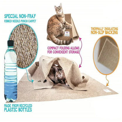 Cat Playing Game Mat Pet Toys Training Activity Collapsible Rug Scratch Resistant Toys Bite Climbing Frame Cat Litter Mat Pad