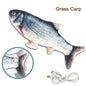 Pet Cat Pet Dog Soft Plush Toy USB Charging Simulation Fish Interactive Training Grinding Teeth Pet Chewing Toy