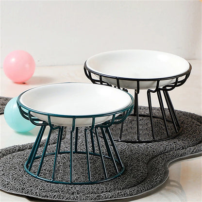 Cat Lift Bowl  Metal Stand Pet Food Snacks Feeding Elevated Feeder Kitten Puppy Dish Dog Supplies Accessories