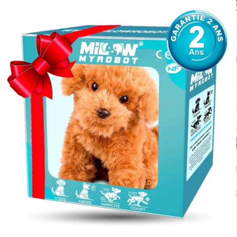 New Cute Plush Robot Puppy Interactive Walking Simulated Puppy Barking Tail Wagging Puppy Plush Toy Chilren(Without Battery)
