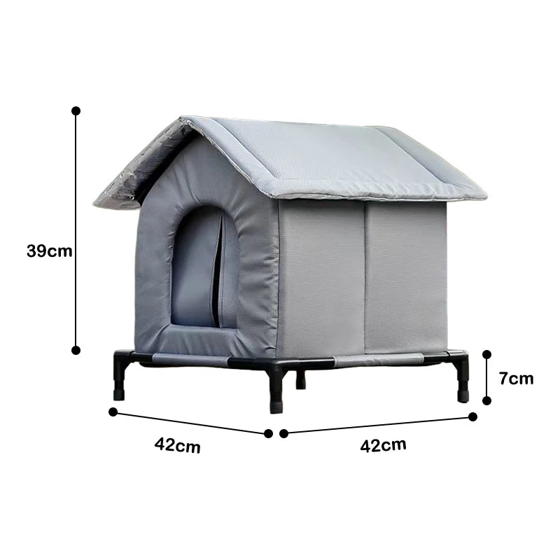 Stray Cat dog House Waterproof Elevated Kitty Pet House Pad Outdoor Winter Warm Pet Cave Washable Weatherproof Cat Shelter