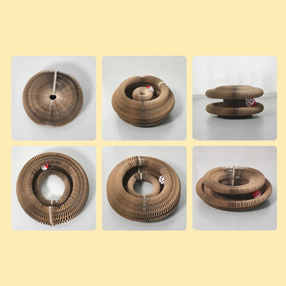 Magic Cat Scratch Organ Board Cat Toy with Ball Cat Grinding Claw Cat Climbing Frame Kitten Round Corrugated Cat Scratching Toy