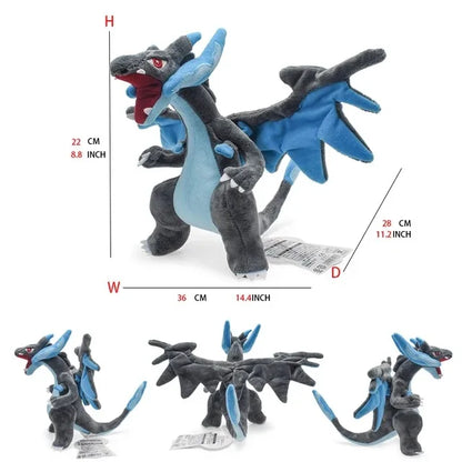 Pokemon Large pet Pok é mon plush earth turtle Huangyan wolf Soloya fierce carp dragon spray fire dragon toy doll, plush toy chi