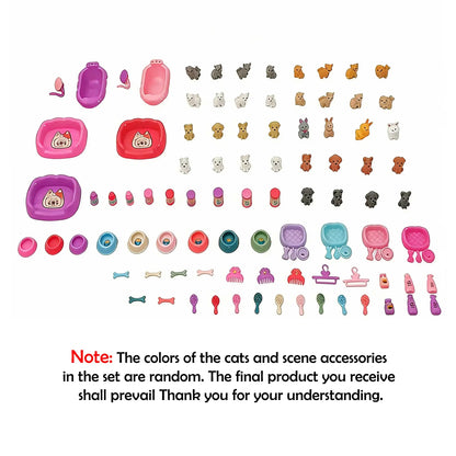 Cute Dog Pet Basket Family Toys Dog Doll Set Dog Cage Toys Scene Playing Toys Christmas Decoration and Thanksgiving Gifts