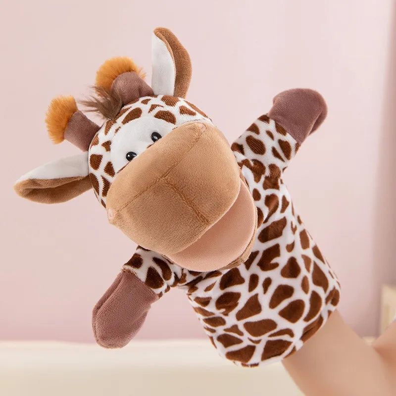 Hand Finger Puppets Cartoon Plush Toy Party Supply Family Gathering Favorite Toy Lion Sheep Duck Giraffe Children Gifts