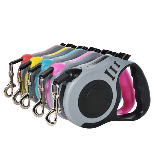 Automatic Retractable Durable Nylon Lead 3m 5m Dog Leash for Small Dogs Cat Puppy Outdoor Travel Walking Hiking Traction Rope