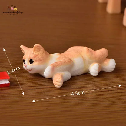 Resin Cats Ornament Kitten Figurine Animal Miniature Fairy Garden Doll House Decoration DIY Micro Landscape Home Decor
