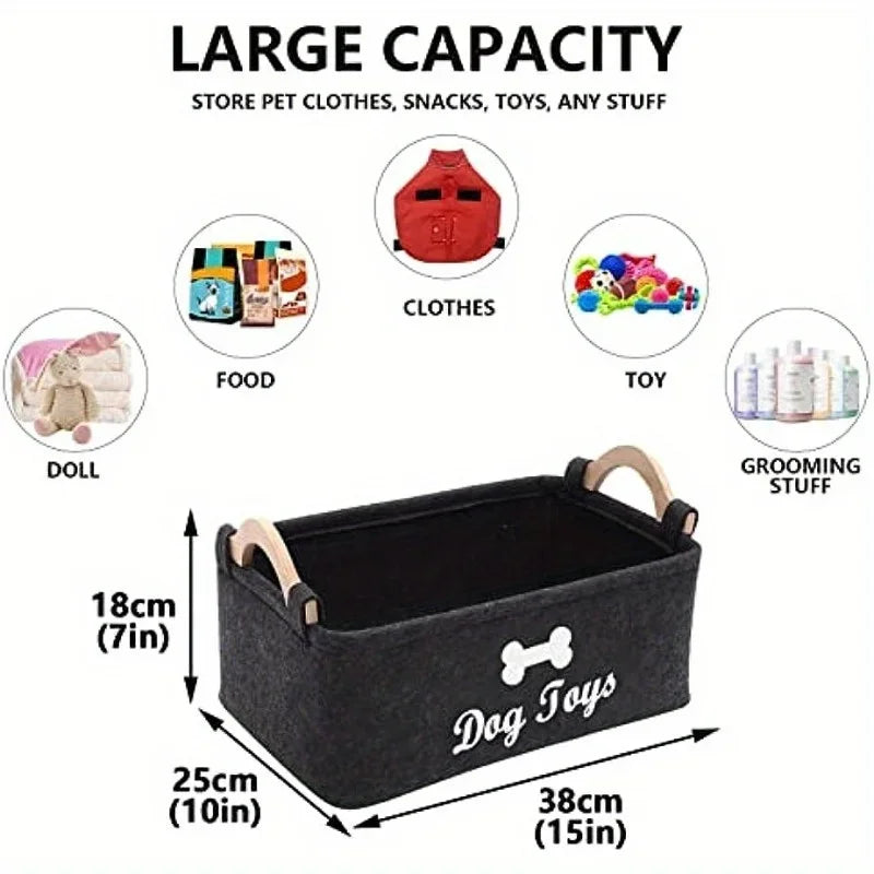 Pet dog toy felt storage box home storage basket dirty clothes storage bag storage basket Pet dog toy felt storage box