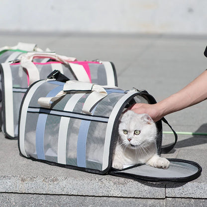 Pet Carrying Bag Outing Portable Cat Dogs Handbag foldable small to medium dog cage mesh handbag