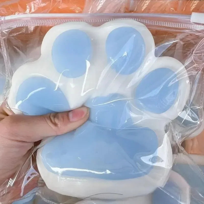 Large Cat Paw Squeeze Toy Soft Sticky Silicone PVC Stress Relief Decompression Pinching Toy for Adults Kids Stress Relief Toys