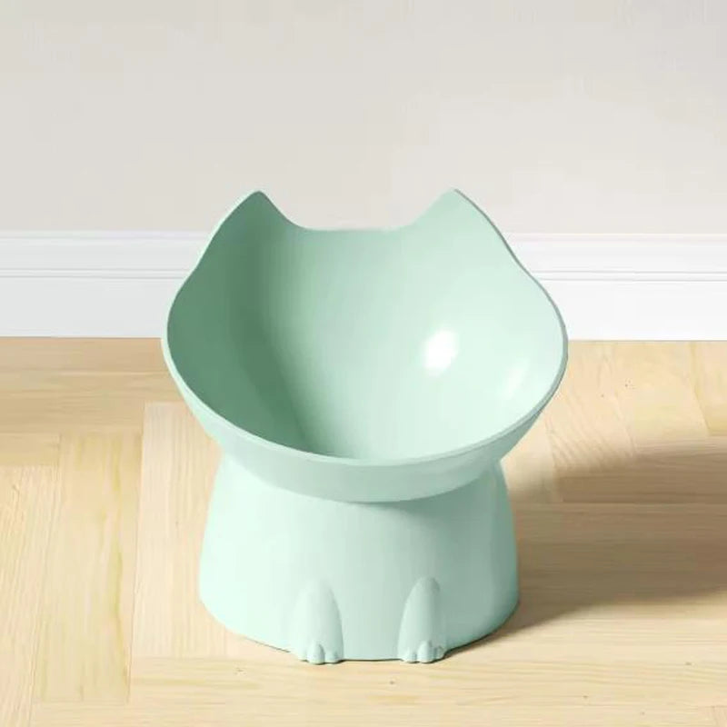 Cat bowl with long ears and high feet bowl cat and dog neck protection and anti-overturning plastic raised pet bowl