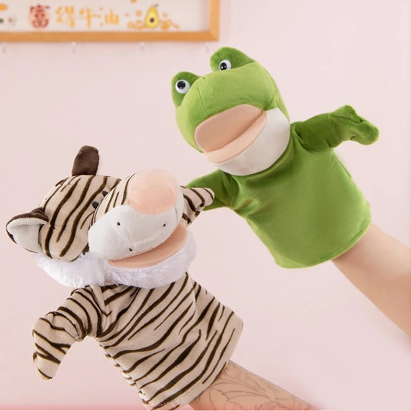 Hand Finger Puppets Cartoon Plush Toy Party Supply Family Gathering Favorite Toy Lion Sheep Duck Giraffe Children Gifts
