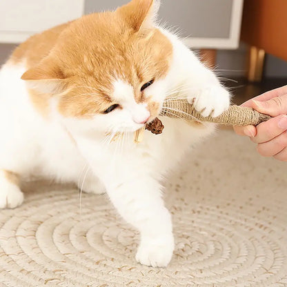 Cat Toys，Natural Matatabi，Pet Cat Snacks Sticks，Cleaning Tooth Catnip，Bite-resistant，Teeth Grinding Stick，Pet Supplies