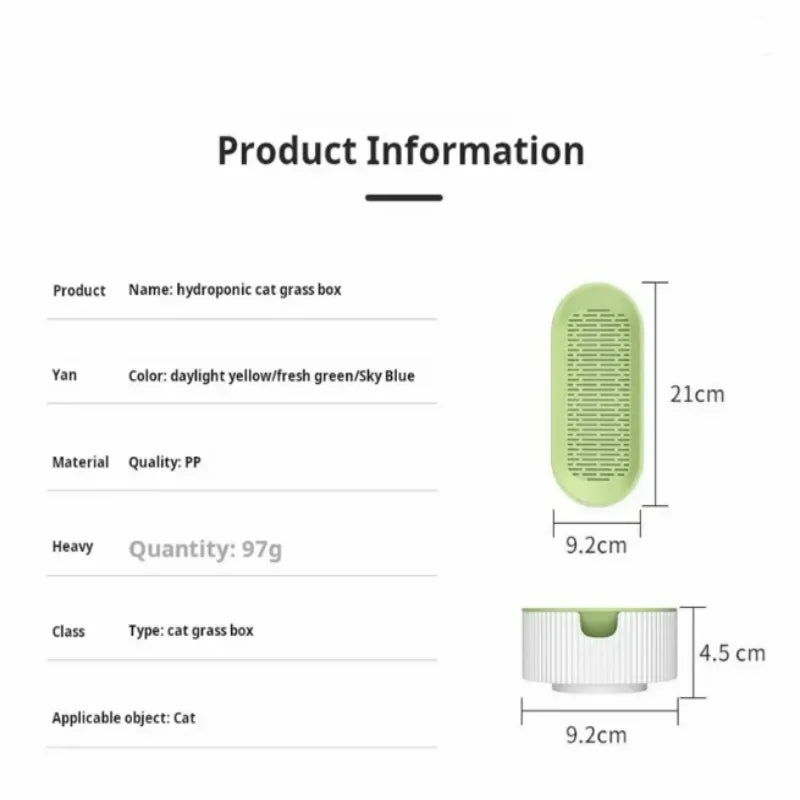 Hydroponic Cat Grass Box Cat Treats Catnip Hydroponic Soilless Planting Cat Grass Pot Set for Easy Growth