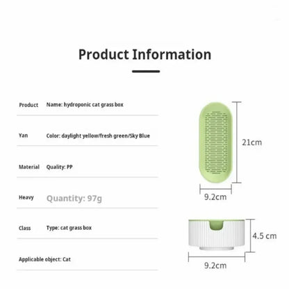 Hydroponic Cat Grass Box Cat Treats Catnip Hydroponic Soilless Planting Cat Grass Pot Set for Easy Growth