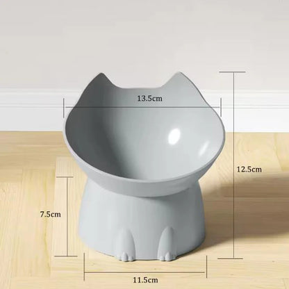 Cat bowl with long ears and high feet bowl cat and dog neck protection and anti-overturning plastic raised pet bowl