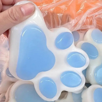Large Cat Paw Squeeze Toy Soft Sticky Silicone PVC Stress Relief Decompression Pinching Toy for Adults Kids Stress Relief Toys