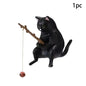 Fish Tank Fishing Cat Hanging Creative Landscape Office Ornaments Fishing Fun Mini Decorative Micro-Landscape