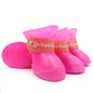 Pet silicone rain shoes anti-dirty non-slip waterproof dog shoes soft bottom footwear small dogs cats teddy Shoes