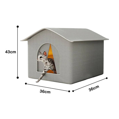 Stray Cat dog House Waterproof Elevated Kitty Pet House Pad Outdoor Winter Warm Pet Cave Washable Weatherproof Cat Shelter