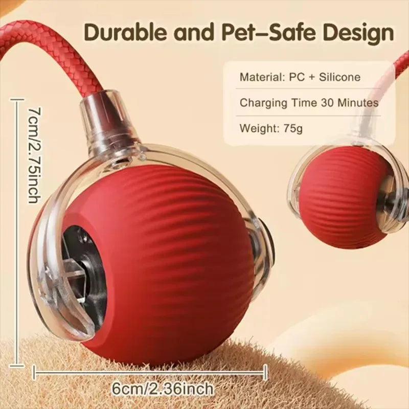 Dog and cat toys, ball, durable, self-entertainment, with rope, cat teaser ball, pet supplies, jumping ball, thud pet toys