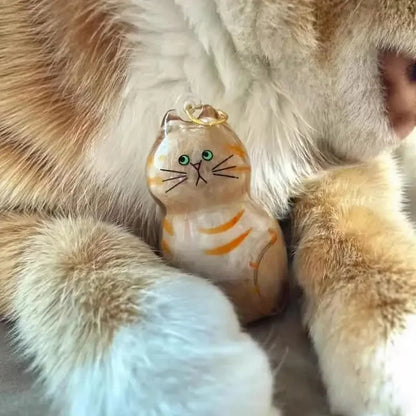 Pet Hair Memorial Resin Storage Capsule Creative Cat/Dog Hair Pendant Unique Keychain Novel Trendy Souvenir Car Decorate Gift