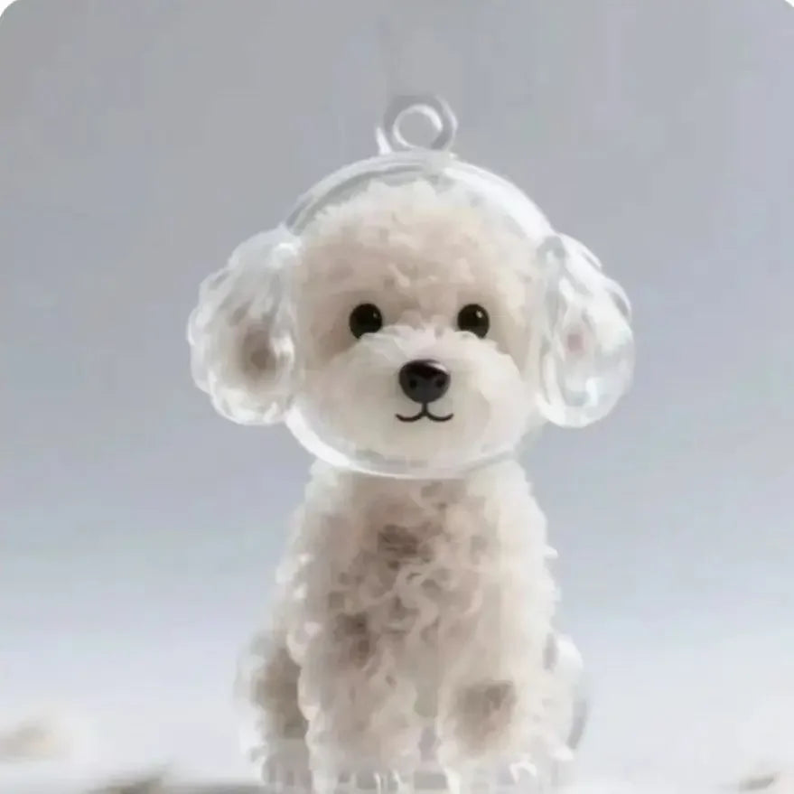 Transparent Cat/Dog Hair Collection Capsule Keychain Kawaii Memorial Pet Cat Dog Hair Capsule for Keychain DIY Pendant Accessory