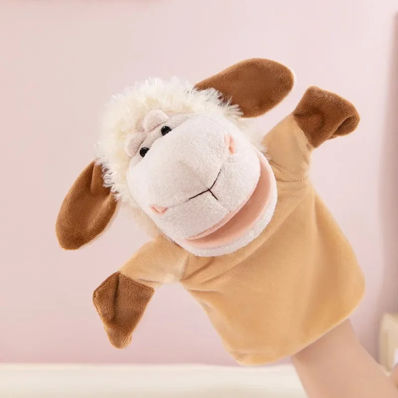 Hand Finger Puppets Cartoon Plush Toy Party Supply Family Gathering Favorite Toy Lion Sheep Duck Giraffe Children Gifts