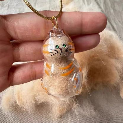 Hanging Pet Keychain Pendant Memorial Resin Cat/Dog Hair Storage Capsule Unique Keychain Novel Trendy Souvenir for Pet Lovers