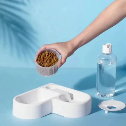 1pc Automatic Drinking Love Pet Bowl Moisture-proof Cat Bowl Dog Basin Dual-use Multi-functional Drinking And Feeding