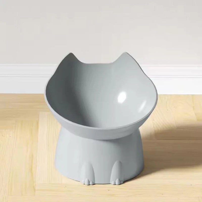 Cat bowl with long ears and high feet bowl cat and dog neck protection and anti-overturning plastic raised pet bowl