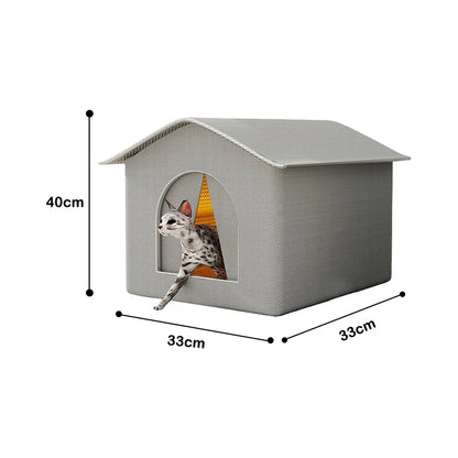 Stray Cat dog House Waterproof Elevated Kitty Pet House Pad Outdoor Winter Warm Pet Cave Washable Weatherproof Cat Shelter