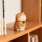Cute Cat Animals Figurine Decorative Wooden  Ornament Kitten Statue Calico Coffee Home Bedroom Office Desk Decoration Gift Car