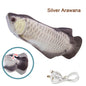 Pet Cat Pet Dog Soft Plush Toy USB Charging Simulation Fish Interactive Training Grinding Teeth Pet Chewing Toy