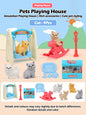 Cute Dog Pet Basket Family Toys Dog Doll Set Dog Cage Toys Scene Playing Toys Christmas Decoration and Thanksgiving Gifts