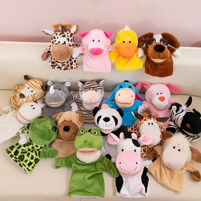 Hand Finger Puppets Cartoon Plush Toy Party Supply Family Gathering Favorite Toy Lion Sheep Duck Giraffe Children Gifts