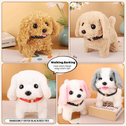 1Pc Electric Plush Simulation Dog Teddy Puppy Walking Sound Nodding Electronic Pet Toy For Christmas Gift New Year Gift