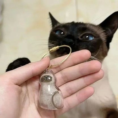 Hanging Pet Keychain Pendant Memorial Resin Cat/Dog Hair Storage Capsule Unique Keychain Novel Trendy Souvenir for Pet Lovers