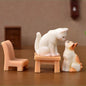 Resin Cats Ornament Kitten Figurine Animal Miniature Fairy Garden Doll House Decoration DIY Micro Landscape Home Decor