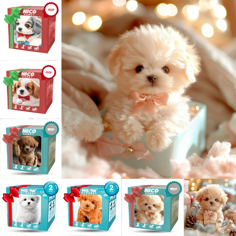 New Cute Plush Robot Puppy Interactive Walking Simulated Puppy Barking Tail Wagging Puppy Plush Toy Chilren(Without Battery)