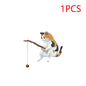 1-5PCS Fishing Cat Aquariums Decorations Fishtanks Hangable Decors Landscape AquaticPet Fishtank Ornament Desktop Accessories